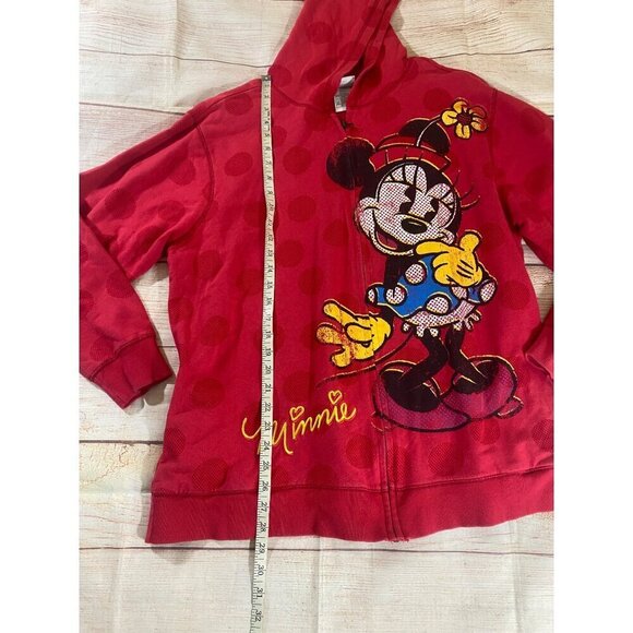 Disney Store Official Merch Red Minnie Mouse Fullo Zip Hooded Sweater - 2XL - Picture 7 of 12